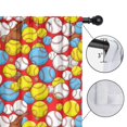 thumbnail image 4 of Baseballs and Softballs Red Pattern Insulated Teens Curtains Set Of 2, Bedroom Essentials, Toddler Room Decor 52"x63", 4 of 5