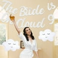 thumbnail image 3 of Bride On Cloud 9 Banner for Birdal Shower Decoration, Glitter Silver The Bride Is On Cloud 9 Banner, Bride To Be Bachelorette Party Engagement Wedding Shower Decorations, 3 of 7