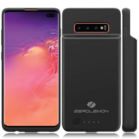 Galaxy S10 Plus Extended Battery Case, ZeroLemon Slim Power 5000mAh Extended Rechargeable Battery Case with Full Edge Protection for Samsung Galaxy S10 Plus- (Galaxy S4 Best Extended Battery)