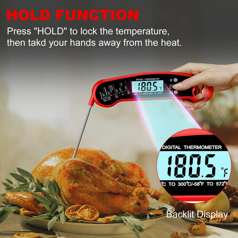 Listime® Waterproof Instant Read Food Thermometer with Backlight,Calib –  JoyOuce