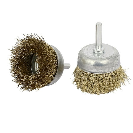 Stainless Steel Crimped Wire - 6mmx50mm Stainless Steel Bowl-Shaped Crimped Wire Brushes Polishing Tools 2pcs