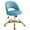 Blue, variant on Ktaxon Office Desk Chair Adjustable Flannel Computer Task Chair Small Rolling Vanity Stool with Wheels for Study Make-up Dressing Room Pink