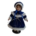 thumbnail image 2 of Muñeca de porcelana para vestir Muñeca de cerámica con sombrero y soporte Decoración para el hogar Regalo elegante Azul, 2 of 9