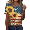 thumbnail image 2 of USA 250th Celebration Printing Patterns Women's T-Shirts Casual Loose Short Sleeve V Neck Tops Party Outdoor Tee Shirts, 2 of 5