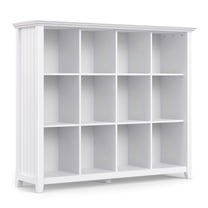 Acadian 48 inch x 57 inch Solid Wood Transitional 12 Cube Storage in White