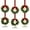 6pcs Green, variant on JEWLALO 6-Pack Mini Christmas Wreaths for Cabinets, 6 Inch with Red Ribbon and Bells, Small Window Wreath for Window Door Farmhouse Christmas Party Decorations (Green)