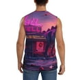 thumbnail image 4 of Lsque Western Style Dinosaur Print Men's Cotton Blend Sleeveless Muscle Shirts (S-3XL)- Moisture Wicking, Odor Protection, UPF 30+,3X-Large, 4 of 8