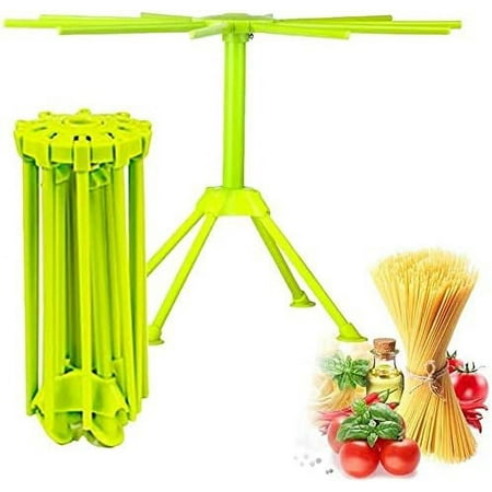 

Collapsible Pasta Drying Rack Spaghetti Dryer Stand with 10 Arm Safe-Food Grade ABS Plastic Noodle Dryer Air-Dried Noodle Rack Tagliatelle Fettuccine Vermicelli Linguine Bracket (Green)