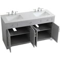 thumbnail image 3 of Elegant Decor Moore 60" Double Quartz Top Bathroom Vanity in Gray, 3 of 15