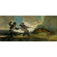 thumbnail image 2 of Goya, Francisco 32x17 Black Ornate Wood Framed with Double Matting Museum Art Print Titled - Fight with Cudgels, 2 of 4
