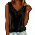 thumbnail image 3 of QNANSPI Sleeveless Shirts for Women, Womens Casual Tops, Women's Solid Color Sleeveless Tank Top Draped Ruched Collar Fashion Casual Daily Top, 3 of 7