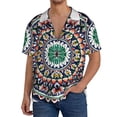 thumbnail image 1 of Fotbe Colorful With Blue Oriental Camisa Estampada de Manga Corta para Hombre, Casual de Verano, Estilo Playero, Sin Arrugas-3X-Large, 1 of 5