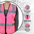 thumbnail image 5 of Safety Girl Women's Non-ANSI High-Visibility Pink Safety Vest for Women - 3XL | Fashionable and Breathable Work Vest for Daytime Visibility | Fitted and Contoured with Zipper Closure & Inside Pockets, 5 of 7