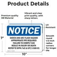 thumbnail image 2 of (2 Pack) Shock And Arc Flash Hazard Appropriate PPE OSHA Notice Sign, 2 of 7
