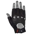 thumbnail image 2 of Mens Driving Gloves Basic Soft Goat Leather Fingerless Breathable Biker Motorcycle Riding Cycling Shooting Button Glove Half Finger, Black (Large), 2 of 6