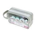 thumbnail image 1 of Clearance! Large Grid Mesh Pencil Case 3 Compartment Pen Bag Clear Handheld Multifunction Pencil Pouch Transparent Makeup Bag for Teen Student College Business Travel Adult One Size Multi-Color, 1 of 6