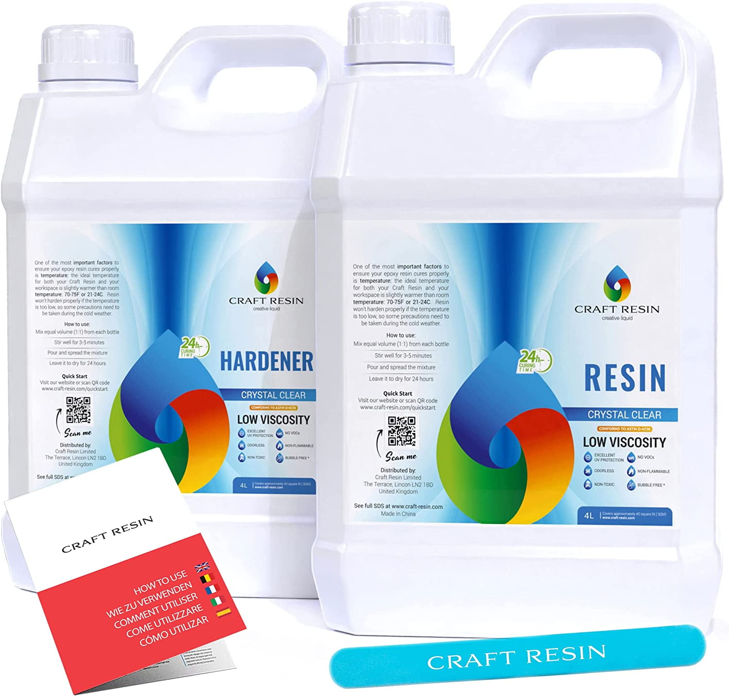 Craft Resin 2 Gallon Epoxy Resin Kit - Crystal Clear Epoxy Resin Kit &  Hardener for DIY Art, Mold Casting, Wood, Jewelry Making, Coasters, Table  Top - Food Safe, Heat & UV