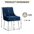 thumbnail image 5 of SEYNAR Modern Pleated Velvet Dining Chairs Set of 2, Tufted Upholstered Side Accent Kitchen Chair with Silver Legs for Living Room(Navy), 5 of 8