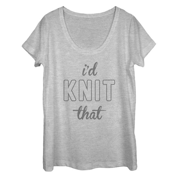 Women's CHIN UP I'd Knit That  Scoop Neck Athletic Heather 2X Large