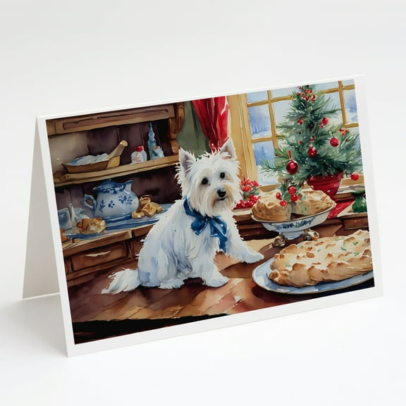 Westie Christmas Cookies Greeting Cards Pack of 8 7 in x 5 in
