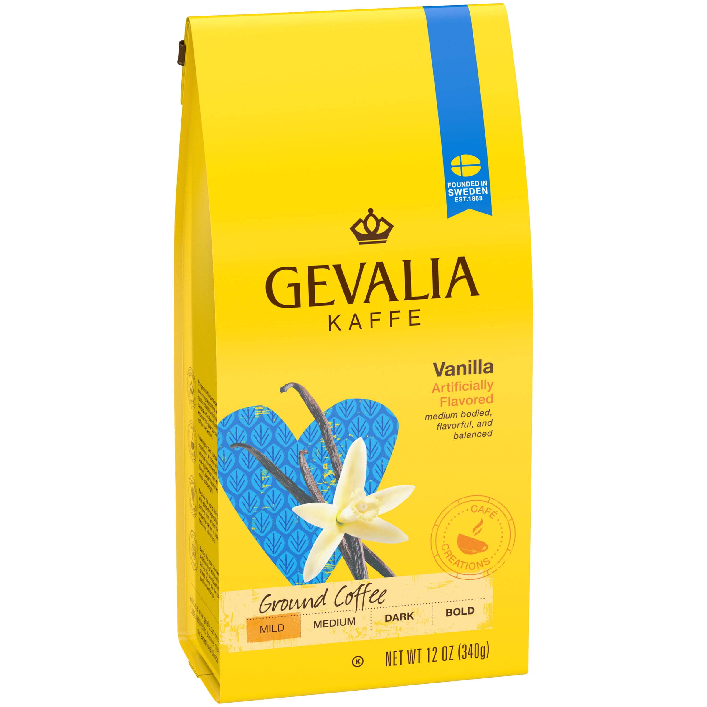 Gevalia Vanilla Flavored Ground Coffee, Caffeinated, 12 oz Bag