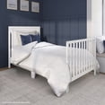 thumbnail image 5 of Dream On Me Bellport 4 in 1 Convertible Mini/Portable Crib in White, Non-Toxic Finish, Made of Sustainable New Zealand Pinewood, with 3 Mattress Height Settings, 5 of 9