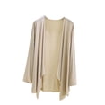 thumbnail image 1 of Japceit Ensembles de Pyjama pour Femmes, Chemisier pour Femmes Uni Décontracté Mode Col Rond Manches Longues Régulières Hauts de Nuit, 1 of 9