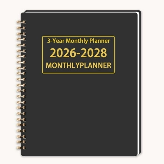 FeiFu 3Years Monthly Planner Calendar 3Years,Planner With Two-Side Pocket, Monthly Tabs, Sturdy Binding Simplified Monthly Calendar Planner multicolor