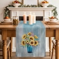 thumbnail image 2 of Table Runner 120 Inches Long for Kitchen Dining, Yellow Sunflowers Dresser Scarf Farmhouse, Dining Table Decorations for Wedding/Parties, Spring Botanical Floral Vases Painting 13 x 120 In, 2 of 8
