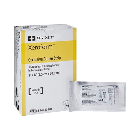 Xeroform Occlusive Xeroform Petrolatum Impregnated Dressing 1 x 8" Strip Fine Mesh Gauze 8884433301 200 Ct