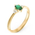 thumbnail image 3 of Birthstone Oval Ring with Shoulder Accents - Emerald (May), 3 of 5