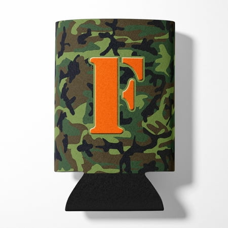 

Carolines Treasures CJ1030-FCC Letter F Monogram - Camo Green Can or Bottle Hugger Can Hugger multicolor