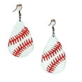 thumbnail image 2 of Womens Earrings Baseball Sports Fishhook Jewelry Ladies Accessory White Red, 2 of 2