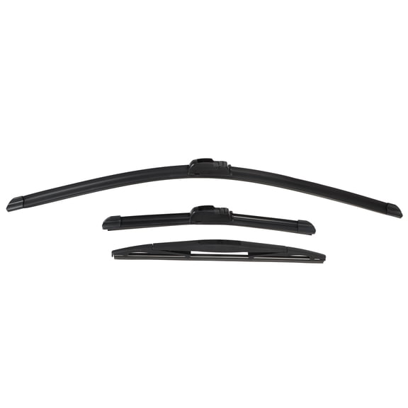 Unique Bargains 3 Pcs 26" 13" 12" Front Rear Windshield Wiper Blade Set Fit for Hyundai Santa with J / U Hook Black