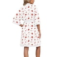 thumbnail image 4 of DreamFish Women's Floral Knit Bathrobe Soft Kimono Style Robe Knee Length Sleepwear with Pockets 3/4 Sleeves, 4 of 5