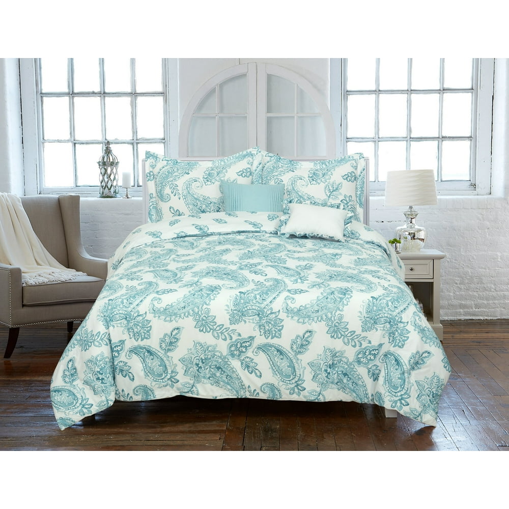 Aruba Paisley, UltraSoft and Breathable, 5Piece Full/Queen Comforter