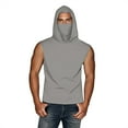 thumbnail image 3 of Fanxing Sun Protection Tank Tops for Men Big and Tall Sleeveless Cooling Sun Shirts with Mask UPF 50+ Fishing Blouses Lightweight Long Sleeve UV Rash Guard Cooling Hoodies Gray,XXXL, 3 of 9