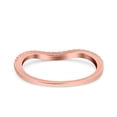thumbnail image 3 of Contour Curved Half Eternity Band Ring Round Rose Tone CZ 925 Sterling Silver Size 4, 3 of 6