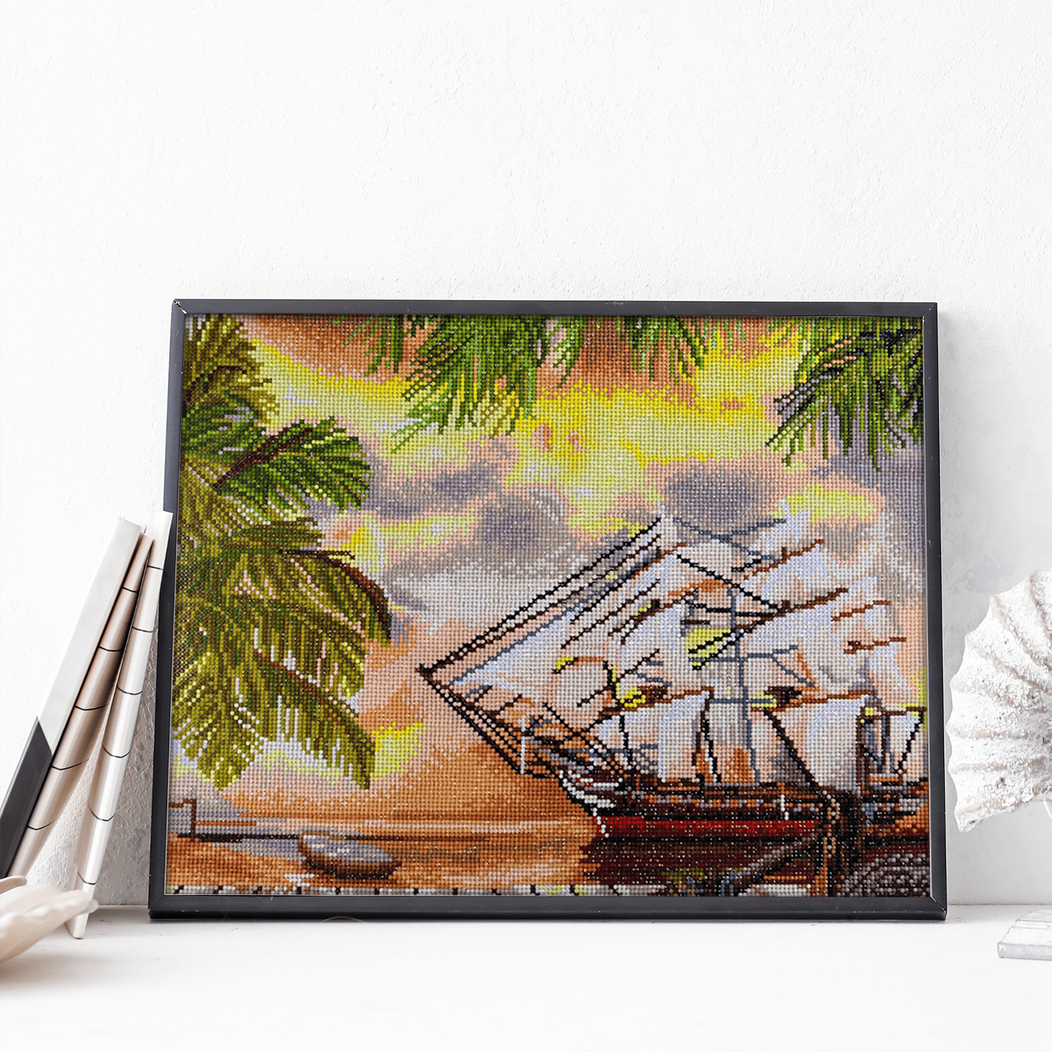 Diamond Art By Leisure Arts Diamond Painting Kits For Adults 14"X16" Advanced Pirate Ship, Full Drill, Art Kits, Dimond Art, For Adults, Kit
