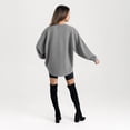 thumbnail image 2 of Women's Gameday Couture Gray Oklahoma State Cowboys Oversized Pure Motion Corded Sweatshirt, 2 of 4