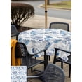thumbnail image 5 of Outdoor Tablecloth with Umbrella Hole for Patio/Picnic/Party/Camping, Coastal Nautical Waterproof Table Cloth Square Cover Washable, Summer Ocean Beach Sea Corals Blue (60"x 60"), 5 of 8