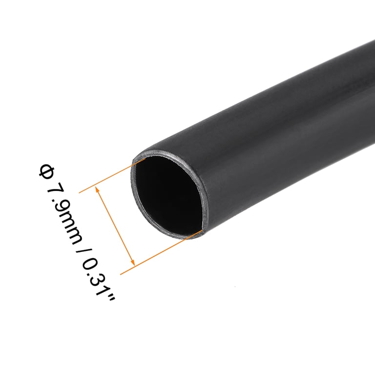 Uxcell Heat Shrink Tubing – 1/16 Inch (1.5mm) Diameter, 3.4mm Flat Width, 2:1 Shrink Ratio, 7 Meter (23ft) Roll – Black, Electrical Insulation & Wire Protection