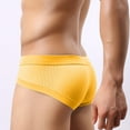 thumbnail image 4 of successthop Mens Low Rise Briefs Butt Lifting Comfortable Underwear Lightweight Breathable Solid Underpant Yellow 3XL, 4 of 4