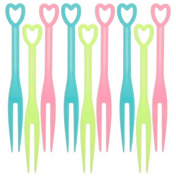 Homoyoyo Fruit Forks Assorted Color Plastic Smooth Edges for Solid Food 500Pcs