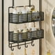 thumbnail image 1 of Organizador para colgar en la puerta con cestas de almacenamiento de dos niveles y ganchos | Estante colgante de metal para baño, cocina y despensa, 1 of 6
