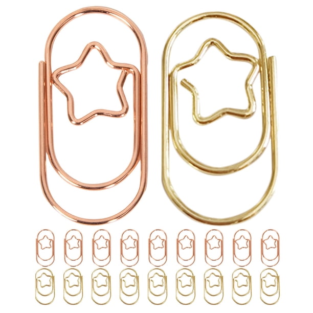 50 mini clips de papel con forma de estrella para organizar papeles, pequeños clips metálicos para oficina y hogar, bonitos clips de papel