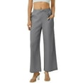 thumbnail image 4 of Jxximdong Palazzo Pants for Women, Casual Cotton and Linen Wide Leg Pants with Pockets Boho Palazzo High Waist Trousers, Gray Womens Casual Trousers, 4 of 9