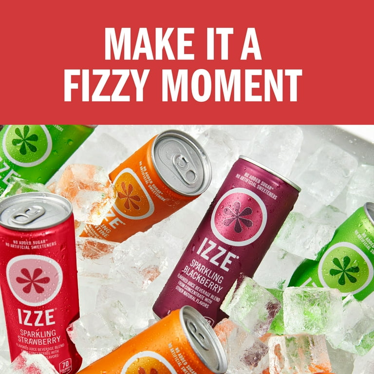 IZZE Sparkling Juice Beverage Blend, Grapefruit, No Sugar
