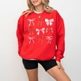 thumbnail image 4 of Cute Pink and Red Bows Valentine's Day Crewneck, Retro Valentines Sweatshirt, Valentines Day TShirt, Galentine's Day Sweatshirt, 1842013608, 4 of 5