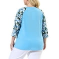 thumbnail image 4 of MODA NOVA Juniors' Plus Size V Neck 3/4 Sleeve Raglan Floral Top, 4 of 7